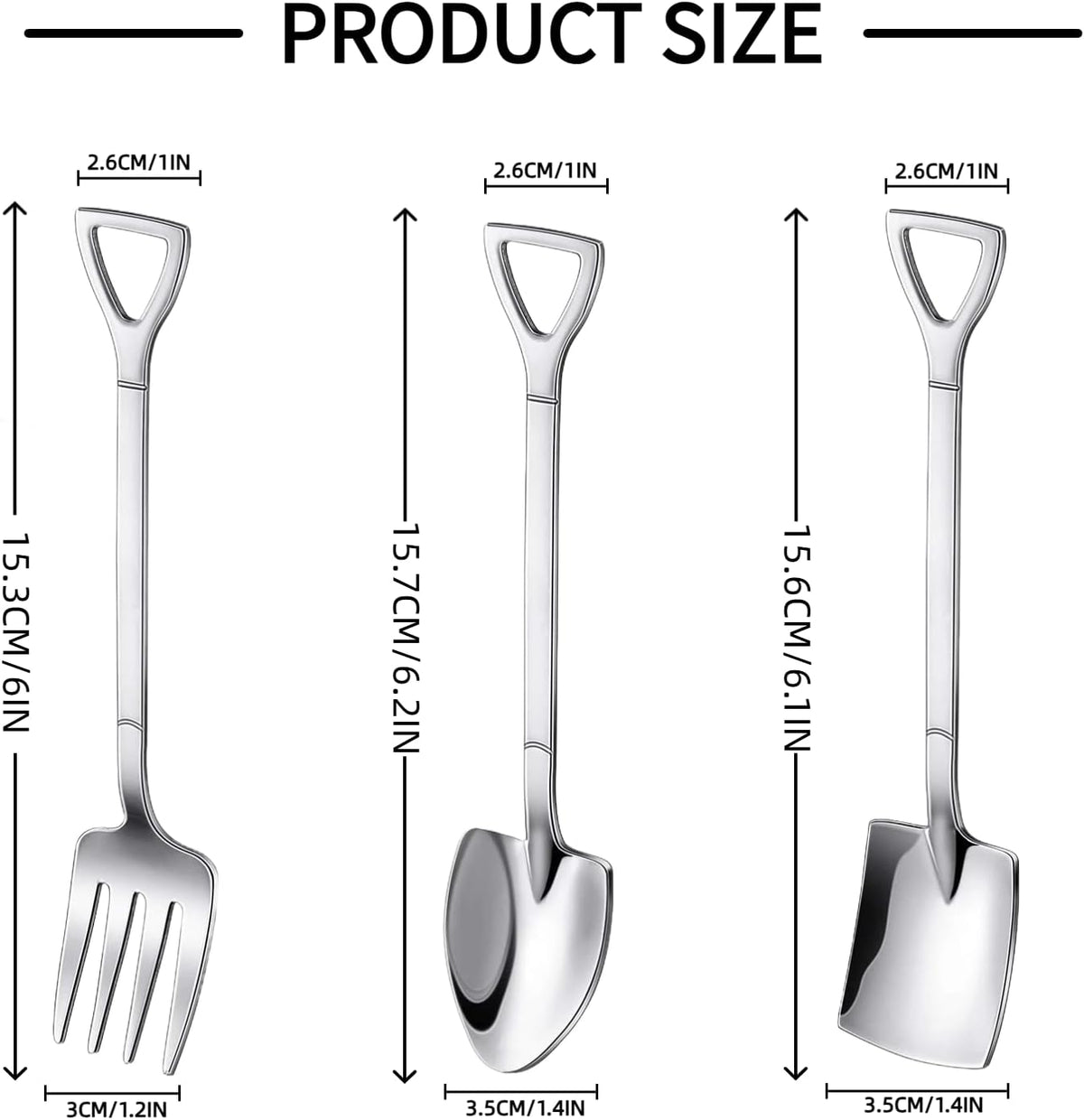 6-Piece Ice Cream Scoop Set, 3 Sizes with Serving Utensils