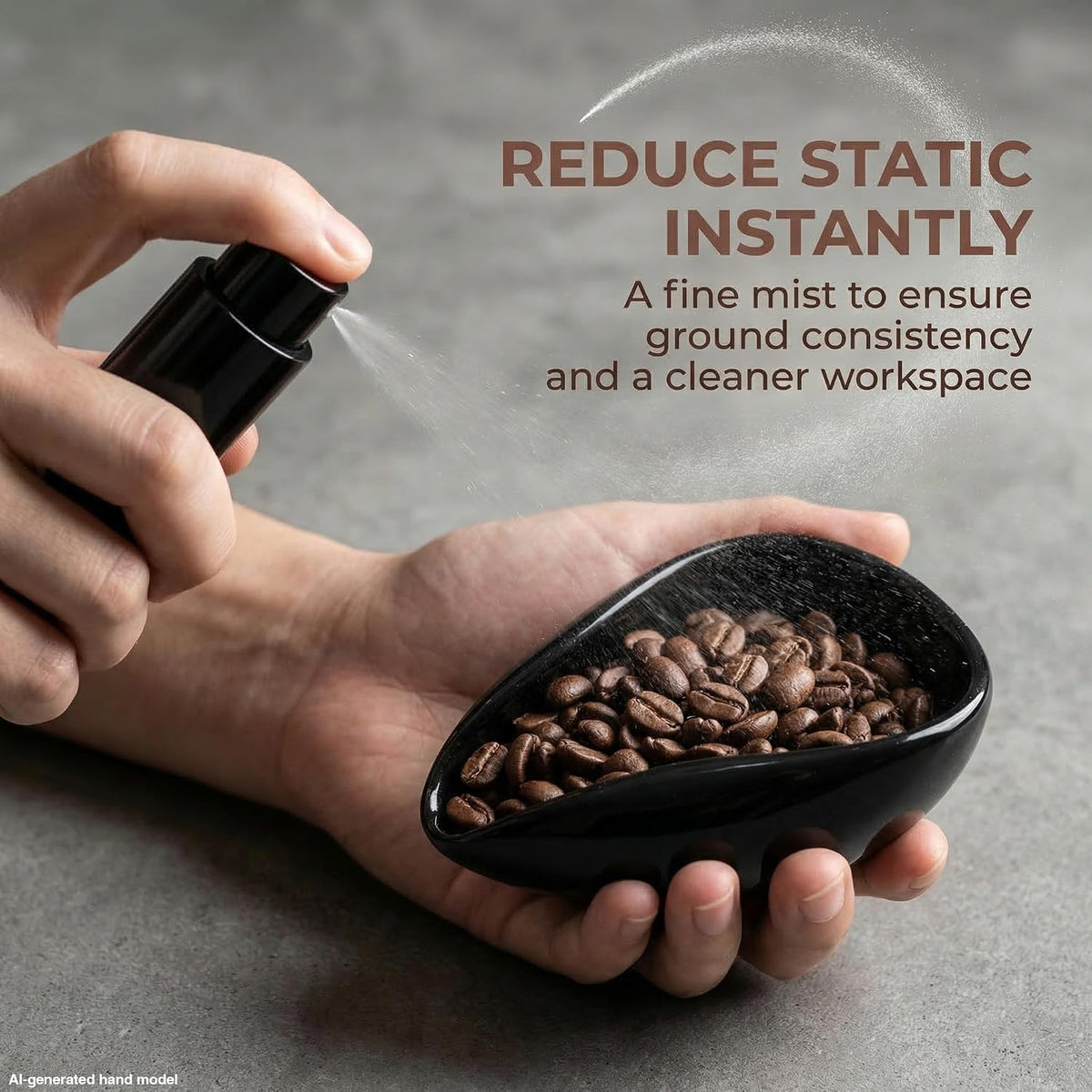 Coffee Bean Dosing Cup Set, 25g Ceramic Cup with 8ml RDT Sprayer