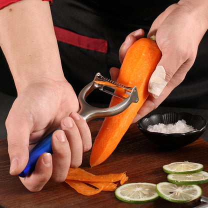 2-in-1 Vegetable Peeler, Julienne Blade, Stainless Steel Handle | For Kitchen, Fruit, Carrot, Veggie, Potatoes, Ergonomic Non-Slip Handle, Sharp Stainless Steel Blade, Good Sturdy