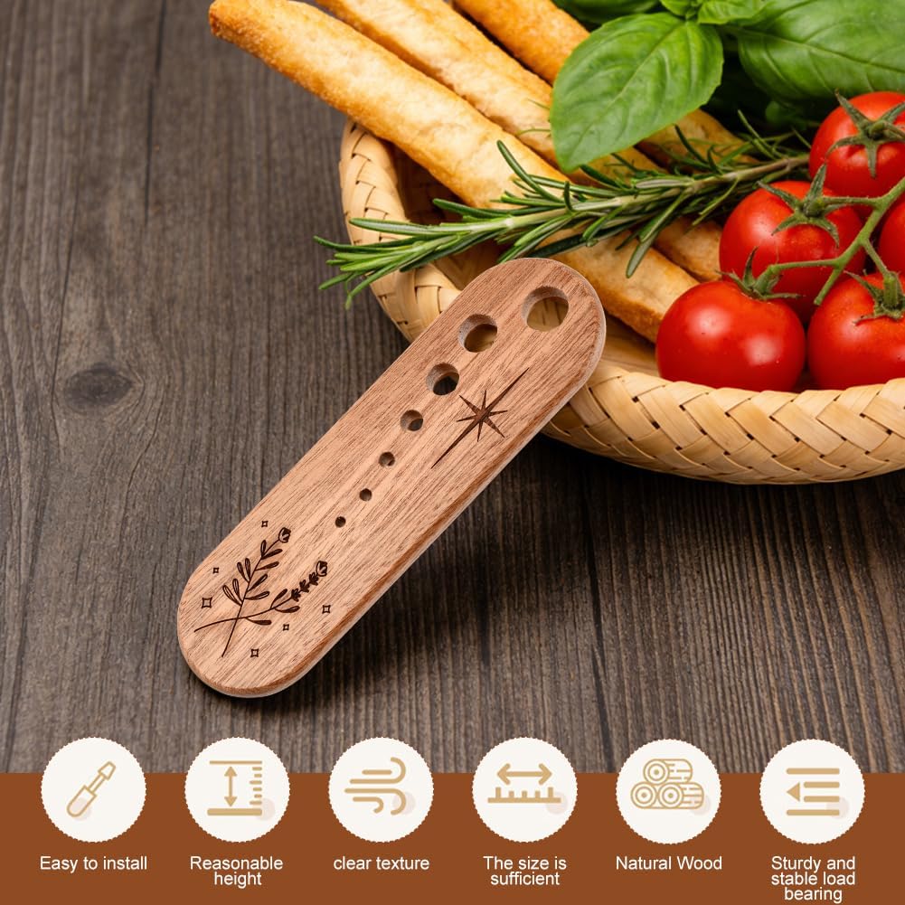 Wooden Herb Stripper Tool with 7 Sizes - Natural Herb Leaf Remover for Rosemary, Thyme, Oregano, Includes Clear Storage Case, Gift for Cooking & Gardeners