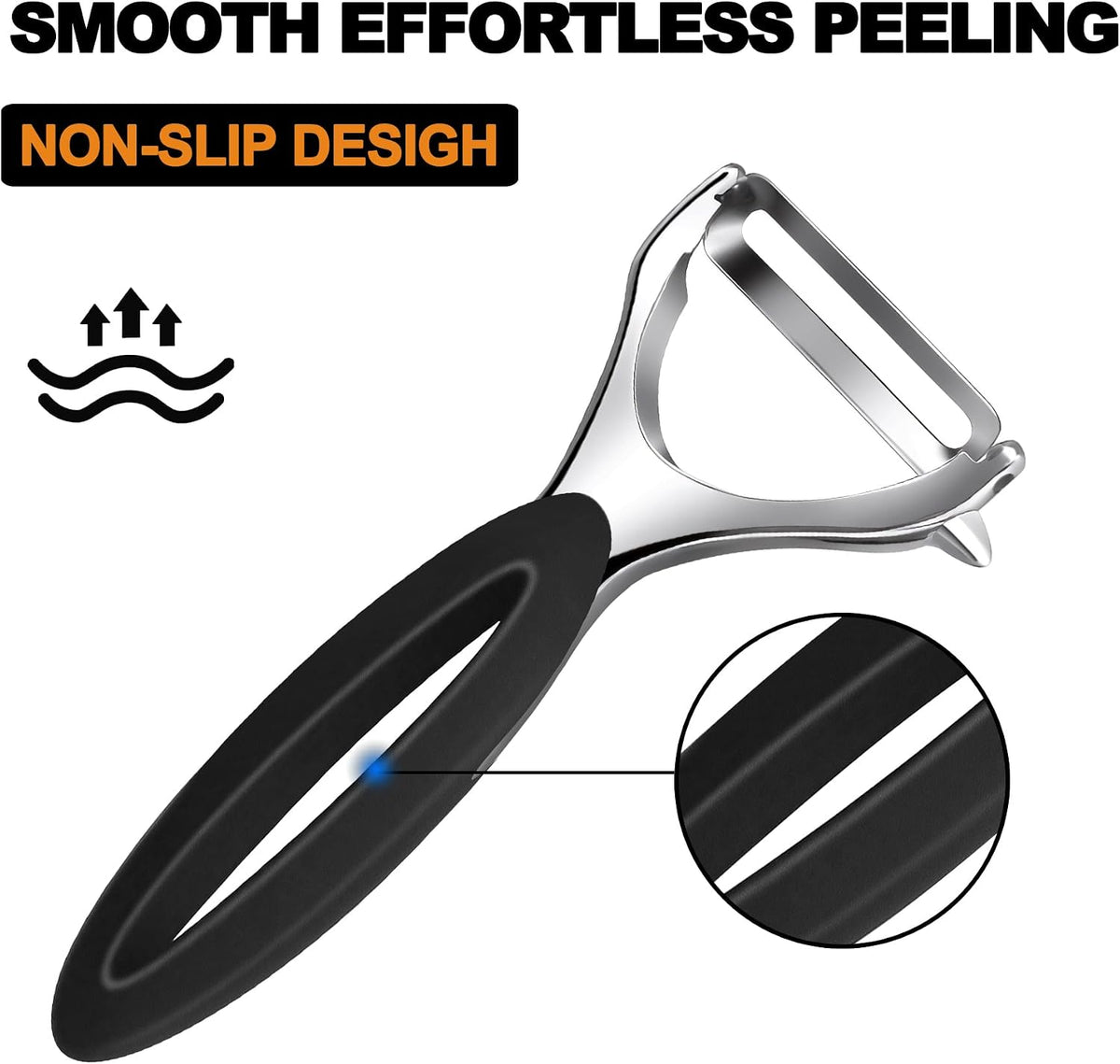 Potato Peeler Set, 2 Pack Y Peeler & Straight Peeler, Upgraded Ergonomic Easy-Grip Handle, Ultra Sharp Stainless Steel Vegetable Peelers for Carrots, Apples, Cucumbers