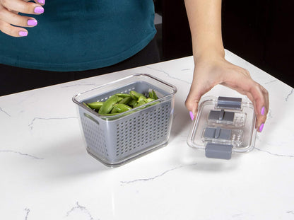 Stackable Fridge Storage Colander Containers, Variety Pack