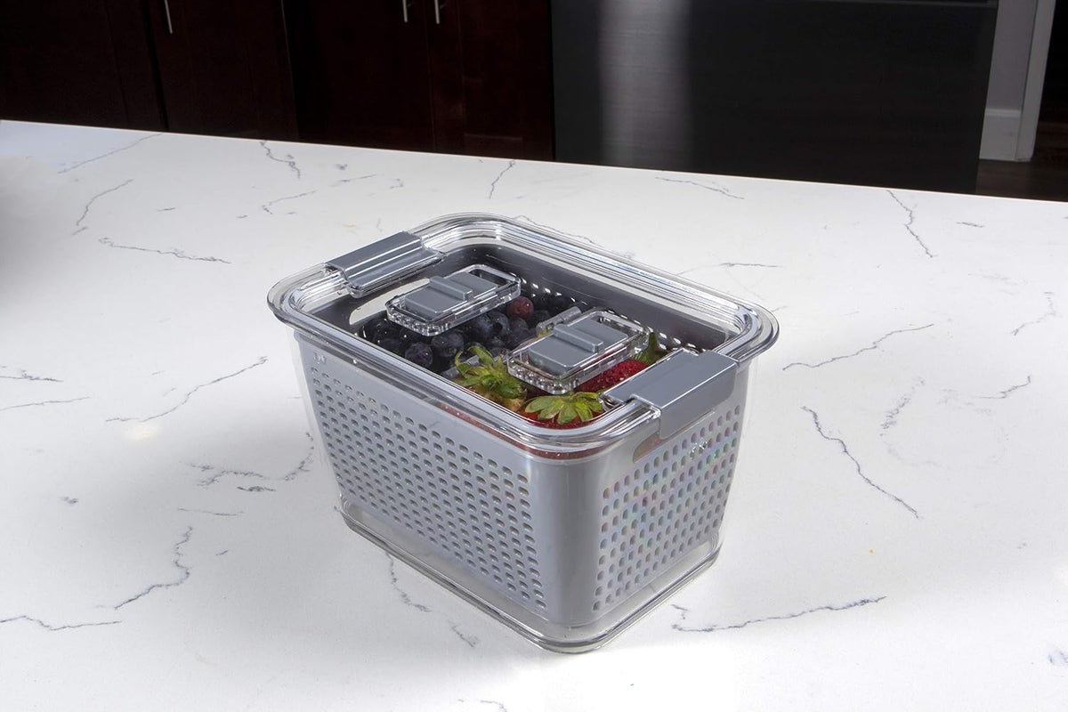 Stackable Fridge Storage Colander Containers, Variety Pack