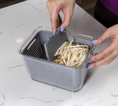 Stackable Fridge Storage Colander Containers, Variety Pack