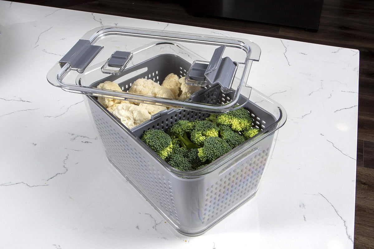 Stackable Fridge Storage Colander Containers, Variety Pack