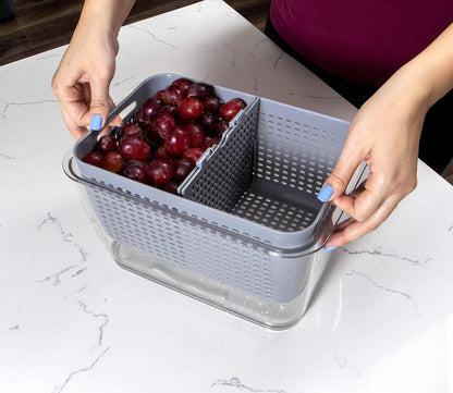 Stackable Fridge Storage Colander Containers, Variety Pack