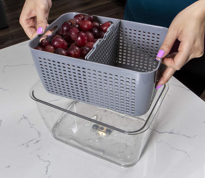 Stackable Fridge Storage Colander Containers, Variety Pack