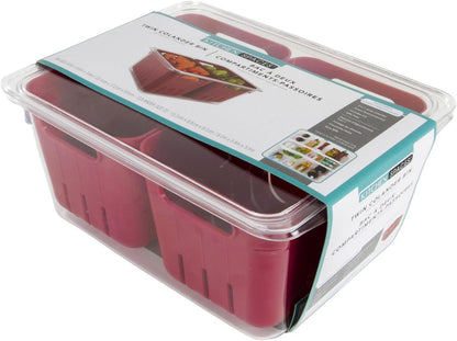 Stackable Fridge Storage Colander Containers, Variety Pack