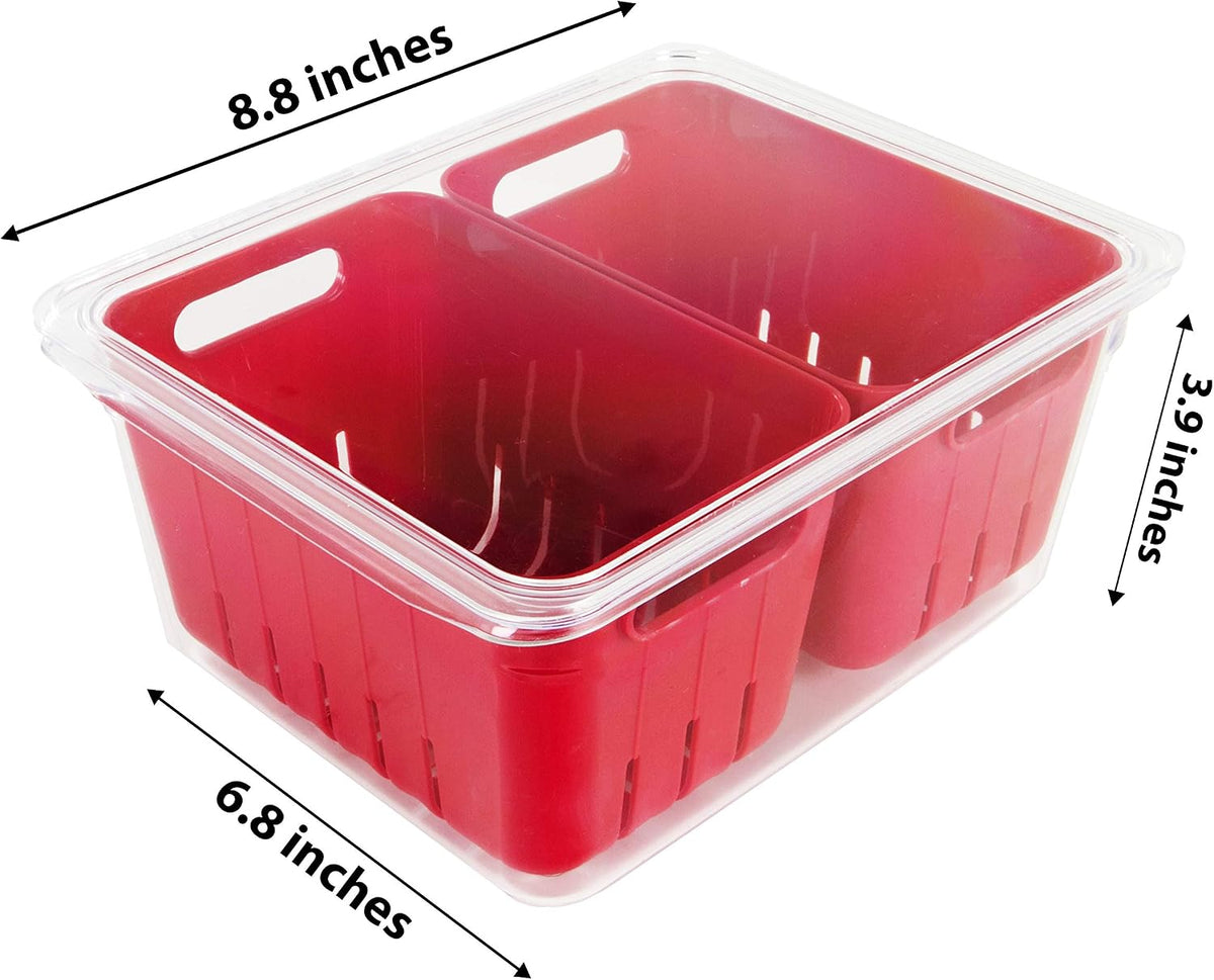 Stackable Fridge Storage Colander Containers, Variety Pack
