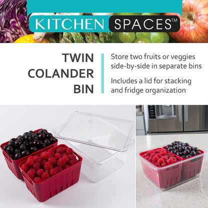 Stackable Fridge Storage Colander Containers, Variety Pack