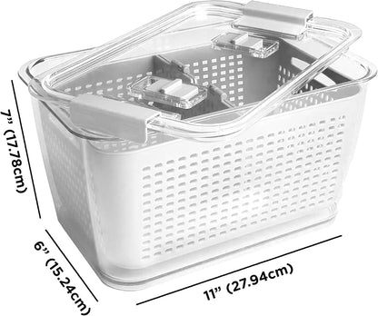 Stackable Fridge Storage Colander Containers, Variety Pack