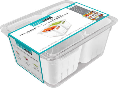 Stackable Fridge Storage Colander Containers, Variety Pack