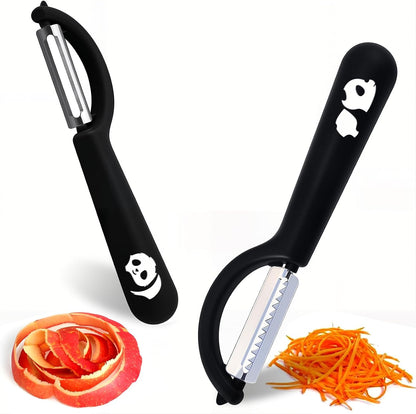 2 Pack Swivel & Julienne Peeler Set Ergonomic Stainless Steel Blades