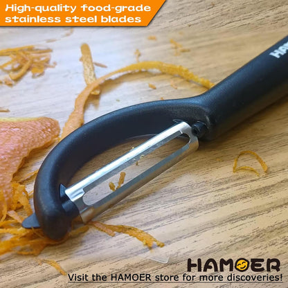 2 Pack Swivel & Julienne Peeler Set Ergonomic Stainless Steel Blades