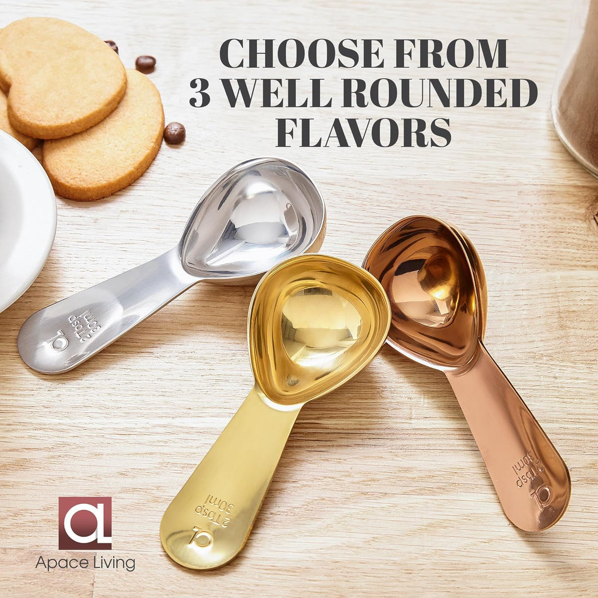 Coffee Scoop (Set of 2) - 2 Tablespoon Stainless Steel Measuring Spoons