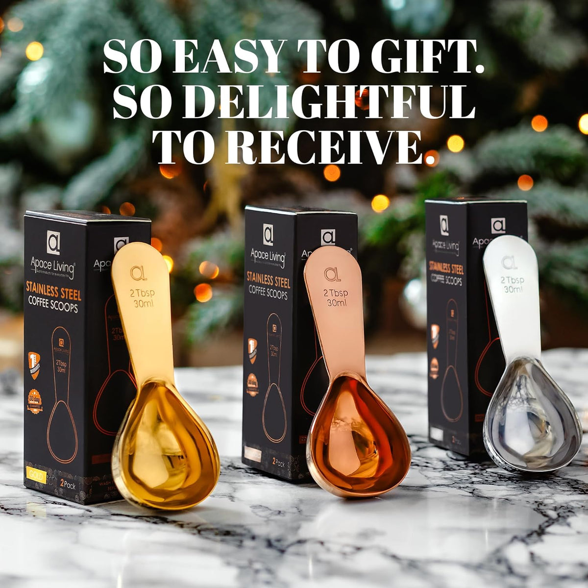 Coffee Scoop (Set of 2) - 2 Tablespoon Stainless Steel Measuring Spoons
