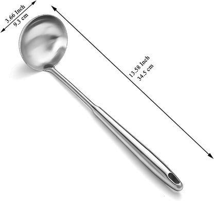 Stainless Steel Soup Ladle – Extra-Deep Large-Capacity Ladle with Long Hollow Handle, Dishwasher Safe, Easy to Clean – Ideal for Soup, Stew, Broth & Sauce