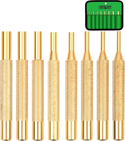 SWANLAKE 9-Pieces Roll Pin Punch Set, Removing Repair Tool with Holder for Automotive, Watch Repair,Jewelry and Craft