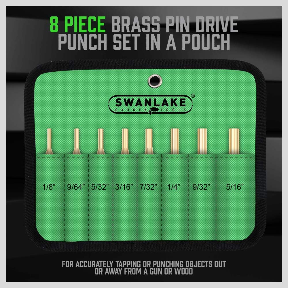SWANLAKE 9-Pieces Roll Pin Punch Set, Removing Repair Tool with Holder for Automotive, Watch Repair,Jewelry and Craft