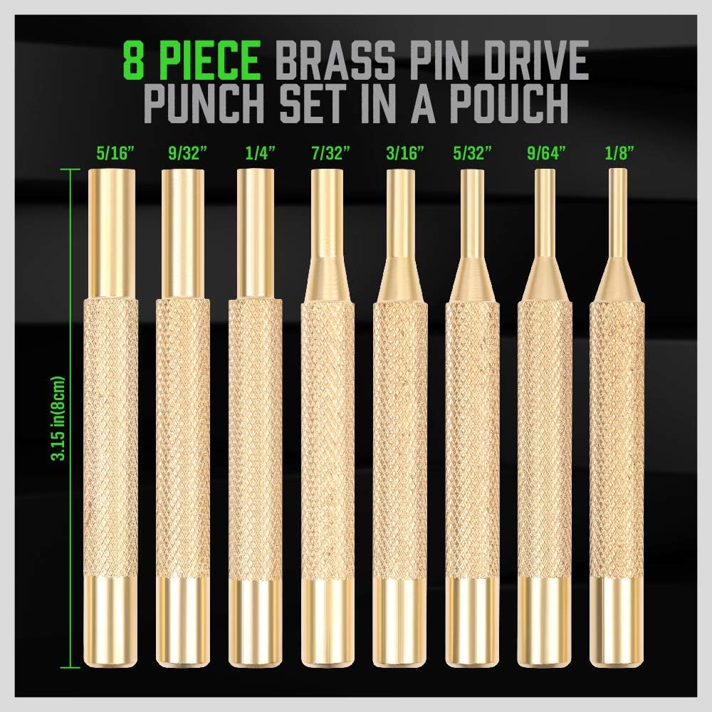 SWANLAKE 9-Pieces Roll Pin Punch Set, Removing Repair Tool with Holder for Automotive, Watch Repair,Jewelry and Craft
