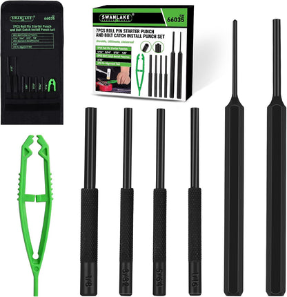 SWANLAKE 9-Pieces Roll Pin Punch Set, Removing Repair Tool with Holder for Automotive, Watch Repair,Jewelry and Craft