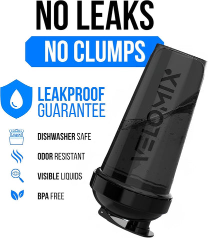 2 Pack 28oz Protein Shaker Bottle for Protein Mixes, Black/Transpar