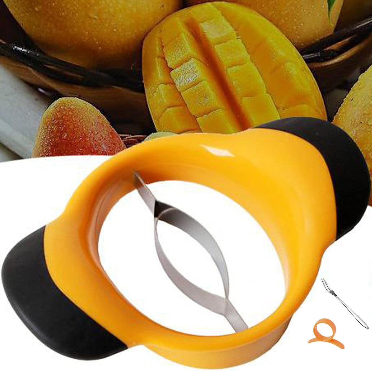 Mango Slicer, Peeler and Pit Remover Tool, Mango Splitter, Mango Slicer Cutter Pitter, with Grip Handle