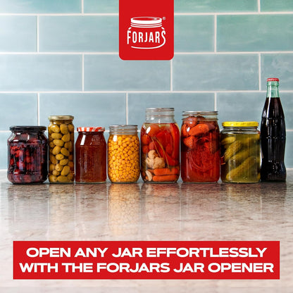 Forjars Manual Jar Opener - Rated Tool for Canning - Open Mason Jars Twist-Off, Screw-Top, Canning Lids - Can Gripper Aids - Original-Handed Mason Kitchen Lid Aid Plastic Bottle Openers