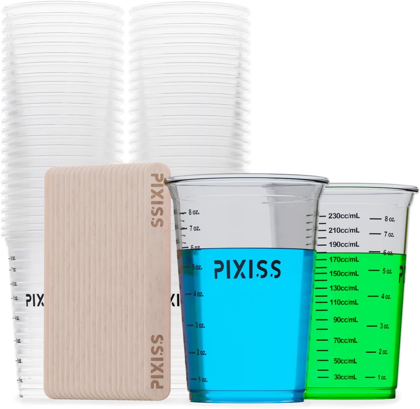 Disposable Epoxy Resin Mixing Cups with Measurements (20-Pack) Mixing Cups for Epoxy Resin, Epoxy Mixing Containers, Epoxy Cups For Epoxy Measuring Cups - 20 Resin Mixing Sticks