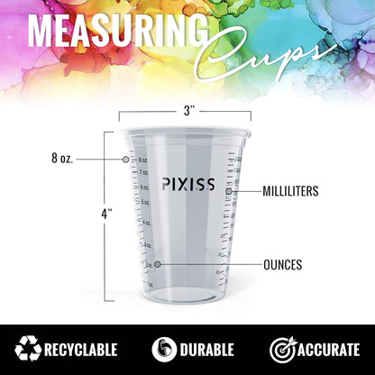 Disposable Epoxy Resin Mixing Cups with Measurements (20-Pack) Mixing Cups for Epoxy Resin, Epoxy Mixing Containers, Epoxy Cups For Epoxy Measuring Cups - 20 Resin Mixing Sticks