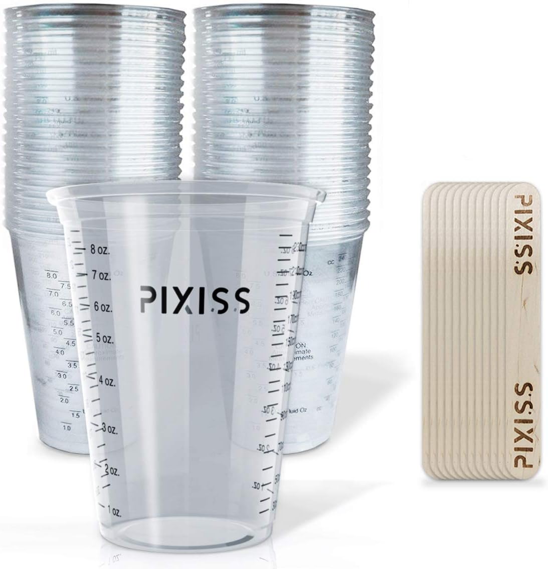 Disposable Epoxy Resin Mixing Cups with Measurements (20-Pack) Mixing Cups for Epoxy Resin, Epoxy Mixing Containers, Epoxy Cups For Epoxy Measuring Cups - 20 Resin Mixing Sticks
