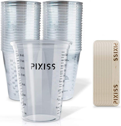 Disposable Epoxy Resin Mixing Cups with Measurements (20-Pack) Mixing Cups for Epoxy Resin, Epoxy Mixing Containers, Epoxy Cups For Epoxy Measuring Cups - 20 Resin Mixing Sticks
