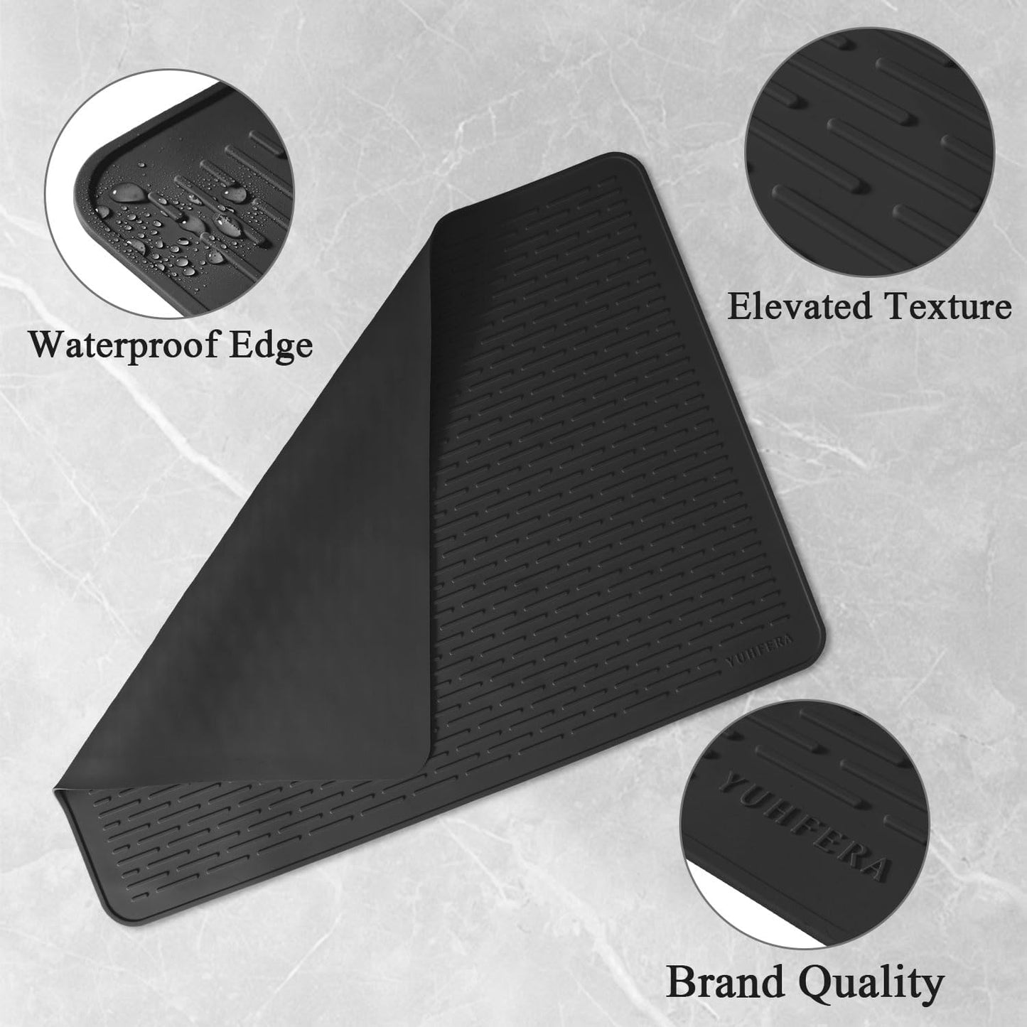 Stove Top Cover for Electric Stove - Silicone Stove Mat for Glass Top, Glass Cooktop Protector, XL Dish Drying Mats for Kitchen,Oven Covers for Electric Stove (Black,30 x 21)