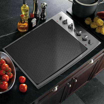 Stove Top Cover for Electric Stove - Silicone Stove Mat for Glass Top, Glass Cooktop Protector, XL Dish Drying Mats for Kitchen,Oven Covers for Electric Stove (Black,30 x 21)