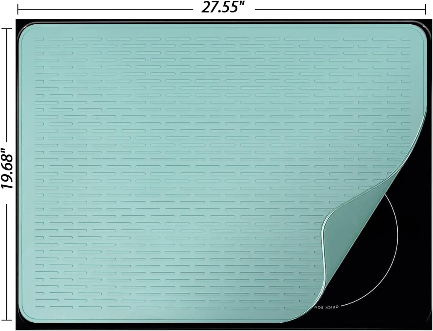 Stove Top Cover for Electric Stove - Silicone Stove Mat for Glass Top, Glass Cooktop Protector, XL Dish Drying Mats for Kitchen,Oven Covers for Electric Stove (Black,30 x 21)