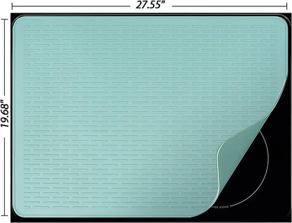 Stove Top Cover for Electric Stove - Silicone Stove Mat for Glass Top, Glass Cooktop Protector, XL Dish Drying Mats for Kitchen,Oven Covers for Electric Stove (Black,30 x 21)