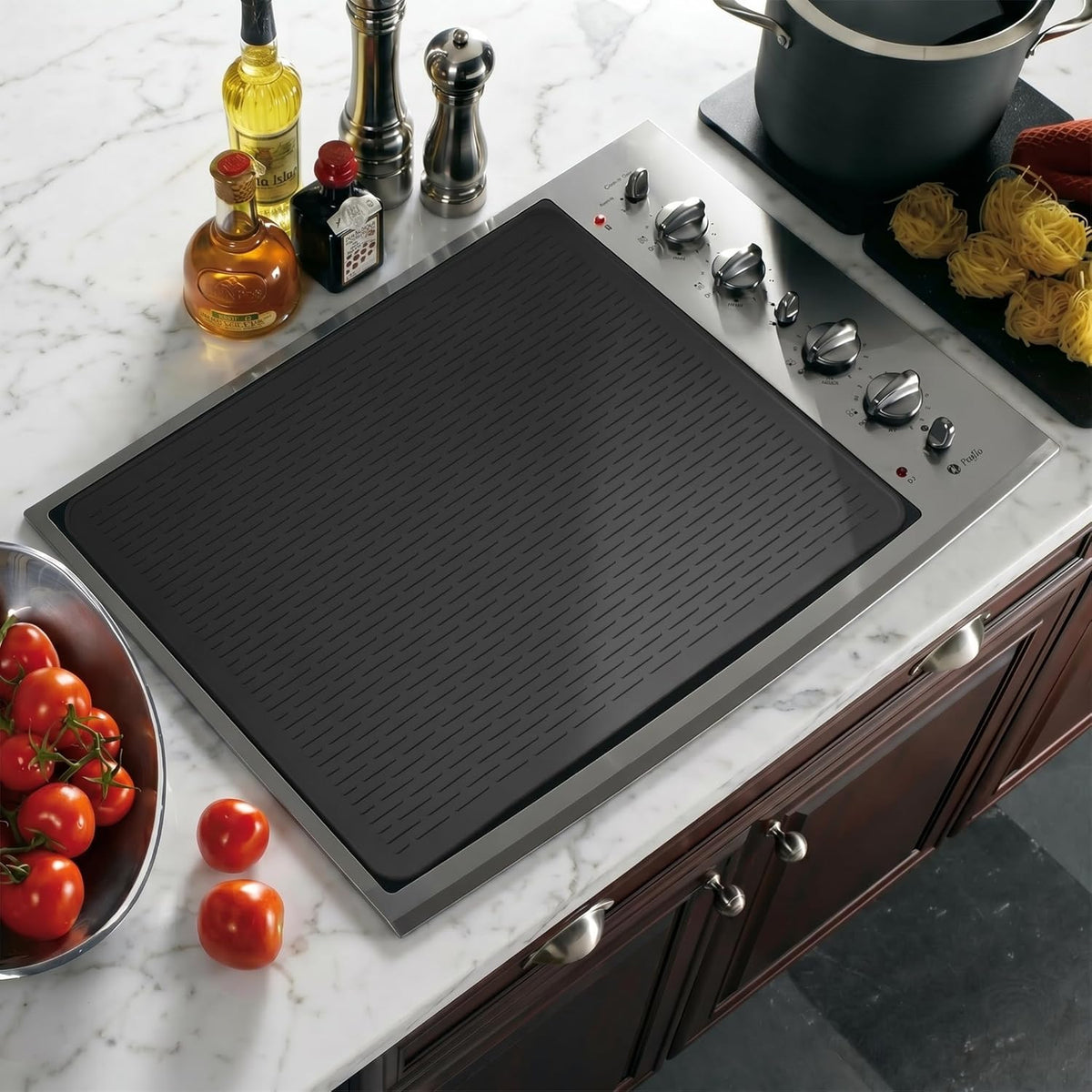 Stove Top Cover for Electric Stove - Silicone Stove Mat for Glass Top, Glass Cooktop Protector, XL Dish Drying Mats for Kitchen,Oven Covers for Electric Stove (Black,30 x 21)