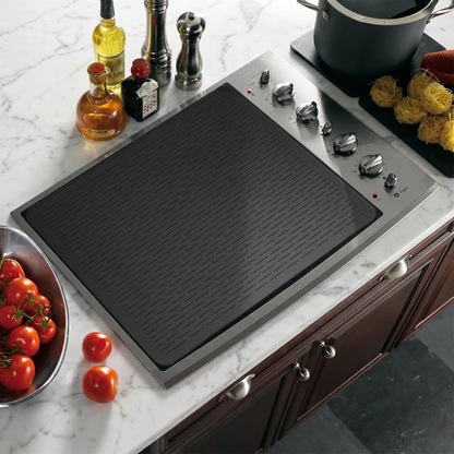 Stove Top Cover for Electric Stove - Silicone Stove Mat for Glass Top, Glass Cooktop Protector, XL Dish Drying Mats for Kitchen,Oven Covers for Electric Stove (Black,30 x 21)