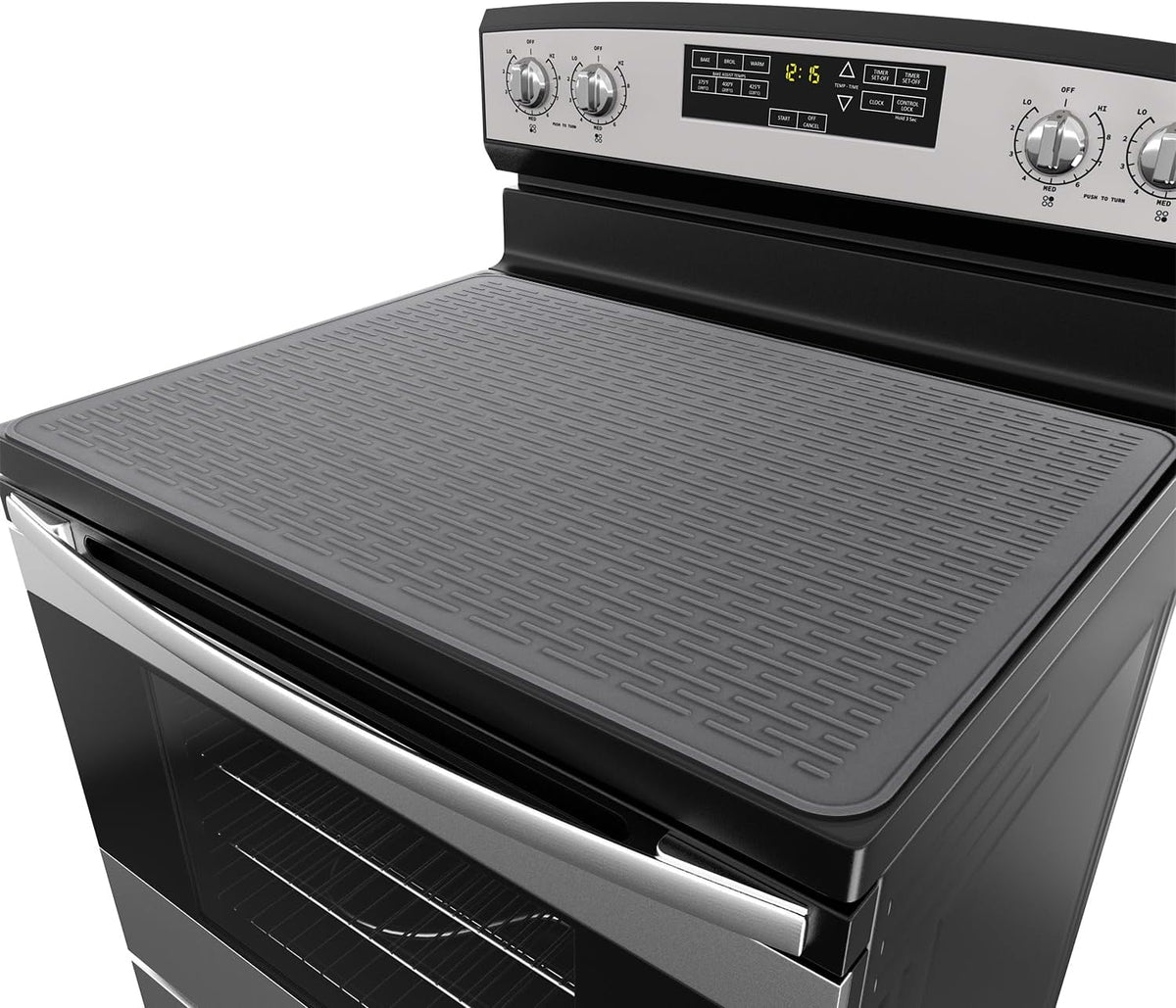 Stove Top Cover for Electric Stove - Silicone Stove Mat for Glass Top, Glass Cooktop Protector, XL Dish Drying Mats for Kitchen,Oven Covers for Electric Stove (Black,30 x 21)