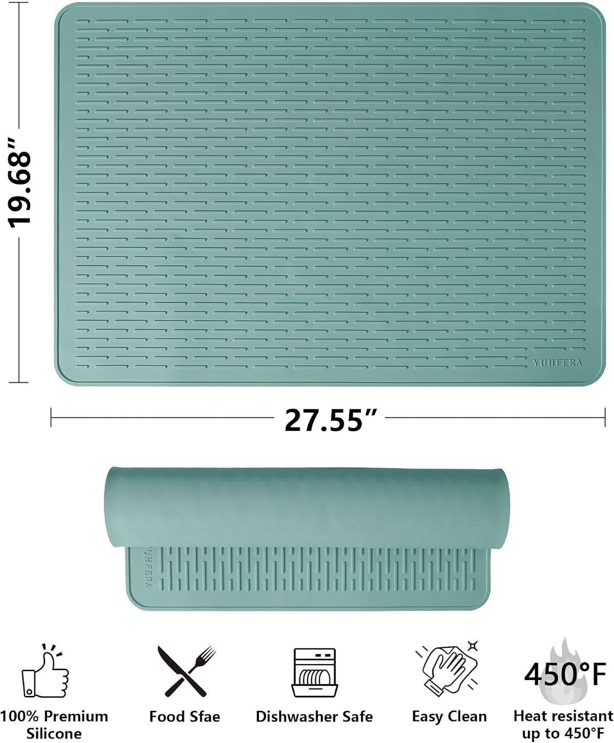Stove Top Cover for Electric Stove - Silicone Stove Mat for Glass Top, Glass Cooktop Protector, XL Dish Drying Mats for Kitchen,Oven Covers for Electric Stove (Black,30 x 21)