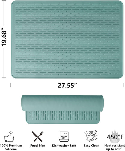 Stove Top Cover for Electric Stove - Silicone Stove Mat for Glass Top, Glass Cooktop Protector, XL Dish Drying Mats for Kitchen,Oven Covers for Electric Stove (Black,30 x 21)