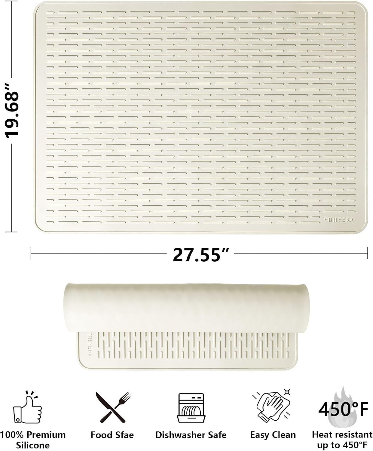 Stove Top Cover for Electric Stove - Silicone Stove Mat for Glass Top, Glass Cooktop Protector, XL Dish Drying Mats for Kitchen,Oven Covers for Electric Stove (Black,30 x 21)