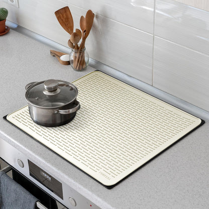 Stove Top Cover for Electric Stove - Silicone Stove Mat for Glass Top, Glass Cooktop Protector, XL Dish Drying Mats for Kitchen,Oven Covers for Electric Stove (Black,30 x 21)