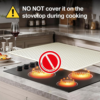 Stove Top Cover for Electric Stove - Silicone Stove Mat for Glass Top, Glass Cooktop Protector, XL Dish Drying Mats for Kitchen,Oven Covers for Electric Stove (Black,30 x 21)