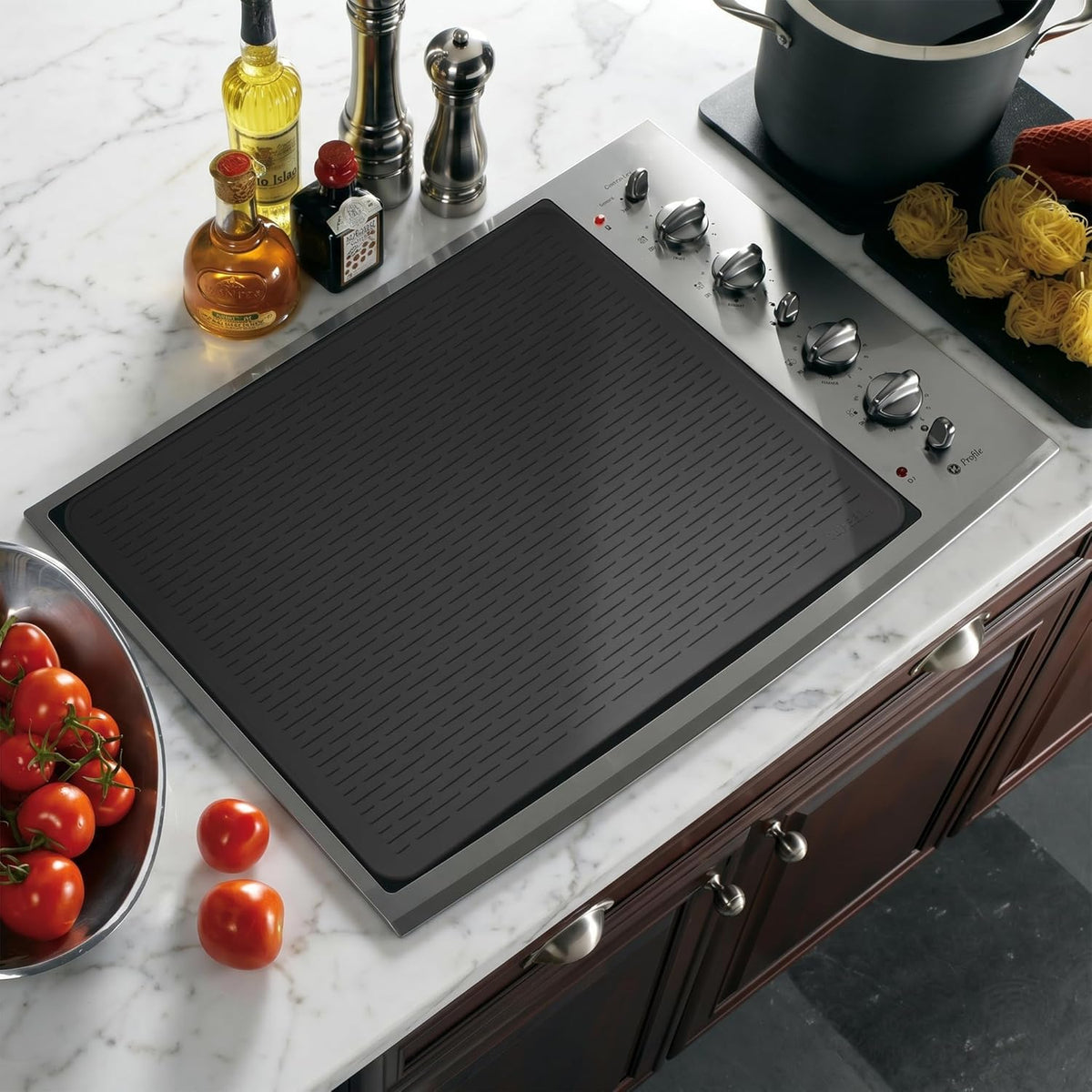Stove Top Cover for Electric Stove - Silicone Stove Mat for Glass Top, Glass Cooktop Protector, XL Dish Drying Mats for Kitchen,Oven Covers for Electric Stove (Black,30 x 21)