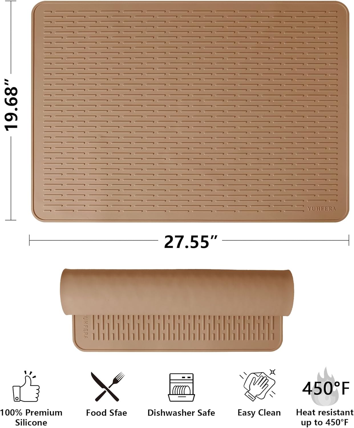 Stove Top Cover for Electric Stove - Silicone Stove Mat for Glass Top, Glass Cooktop Protector, XL Dish Drying Mats for Kitchen,Oven Covers for Electric Stove (Black,30 x 21)