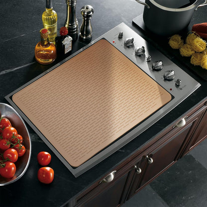Stove Top Cover for Electric Stove - Silicone Stove Mat for Glass Top, Glass Cooktop Protector, XL Dish Drying Mats for Kitchen,Oven Covers for Electric Stove (Black,30 x 21)