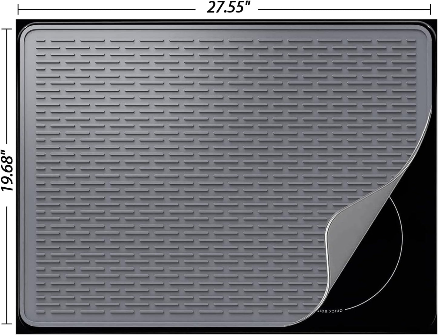 Stove Top Cover for Electric Stove - Silicone Stove Mat for Glass Top, Glass Cooktop Protector, XL Dish Drying Mats for Kitchen,Oven Covers for Electric Stove (Black,30 x 21)