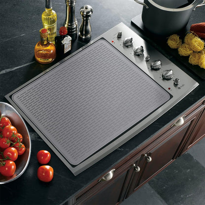 Stove Top Cover for Electric Stove - Silicone Stove Mat for Glass Top, Glass Cooktop Protector, XL Dish Drying Mats for Kitchen,Oven Covers for Electric Stove (Black,30 x 21)