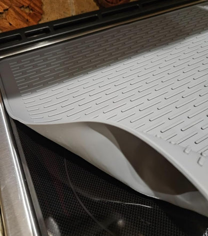 Stove Top Cover for Electric Stove - Silicone Stove Mat for Glass Top, Glass Cooktop Protector, XL Dish Drying Mats for Kitchen,Oven Covers for Electric Stove (Black,30 x 21)